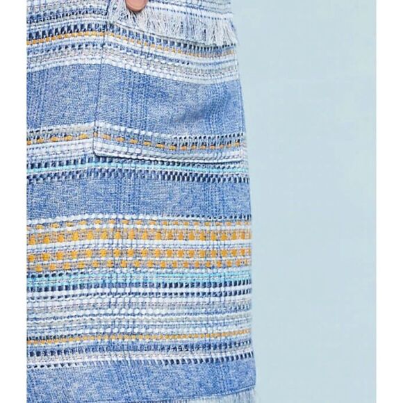 Anthropologie Akemi + Kin Tweed Fringe Dress Size 2 Shift Sleeveless Pockets - Picture 3 of 9